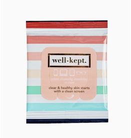 Well-Kept Screen Wipes, Pack of 15 in Colorful Stripes