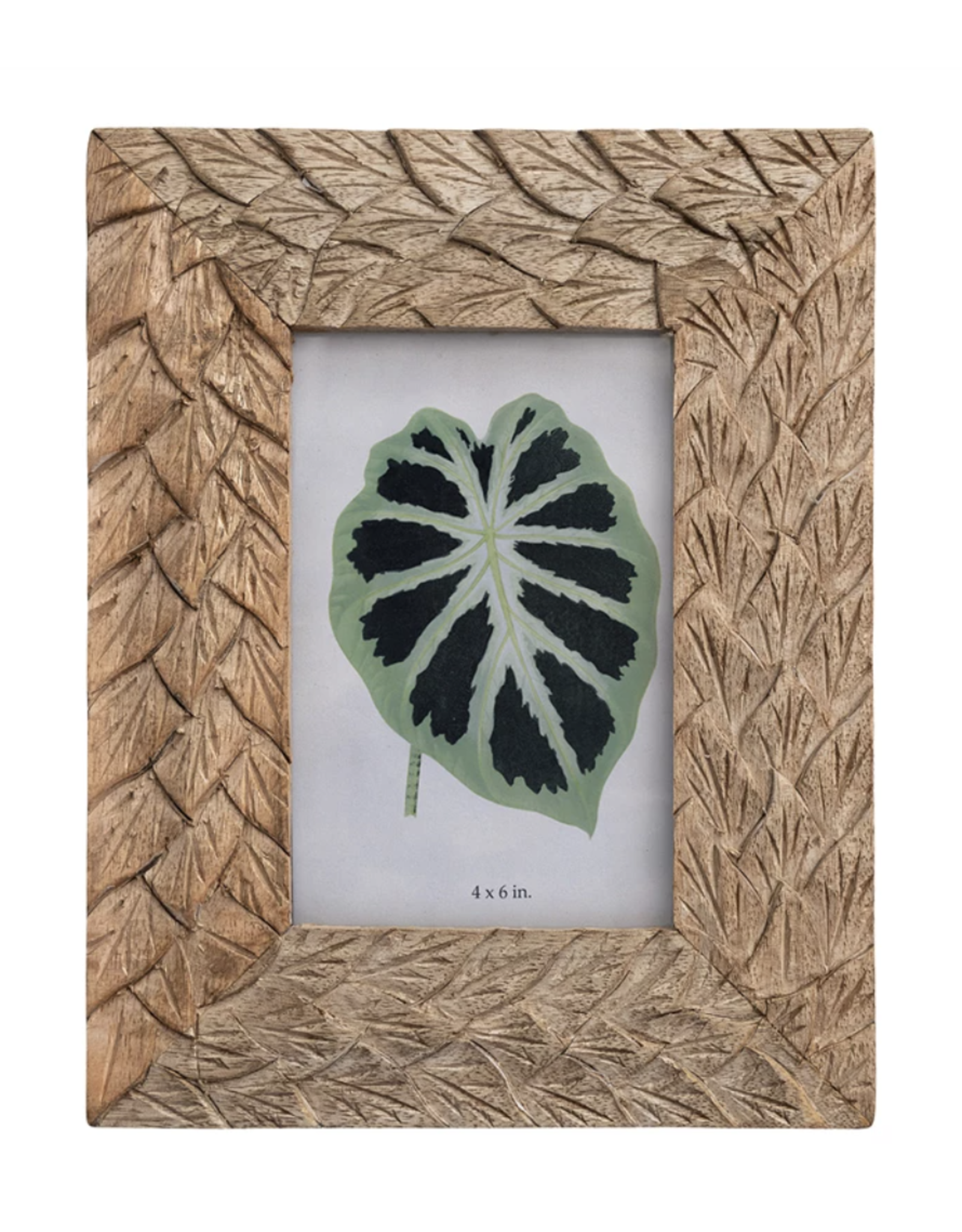 Decor Shop at Junebug Hand Carved Leaf Frame in Natural - 4x6
