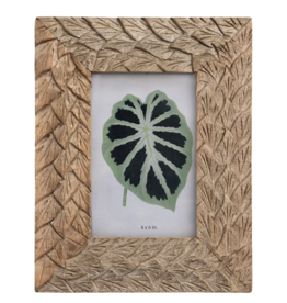 Decor Shop at Junebug Hand Carved Leaf Frame in Natural - 4x6