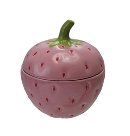 Decor Shop at Junebug Hand Painted Strawberry Jar with Lid