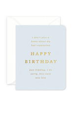 Smitten on Paper Damn Late Birthday Card