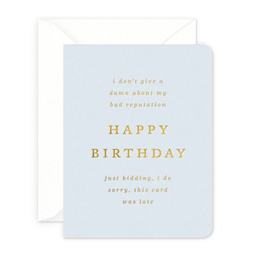Smitten on Paper Damn Late Birthday Card