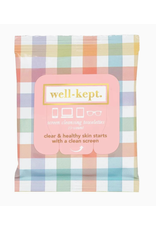 Well-Kept Screen Wipes - Pack of 15 in Gingham Check