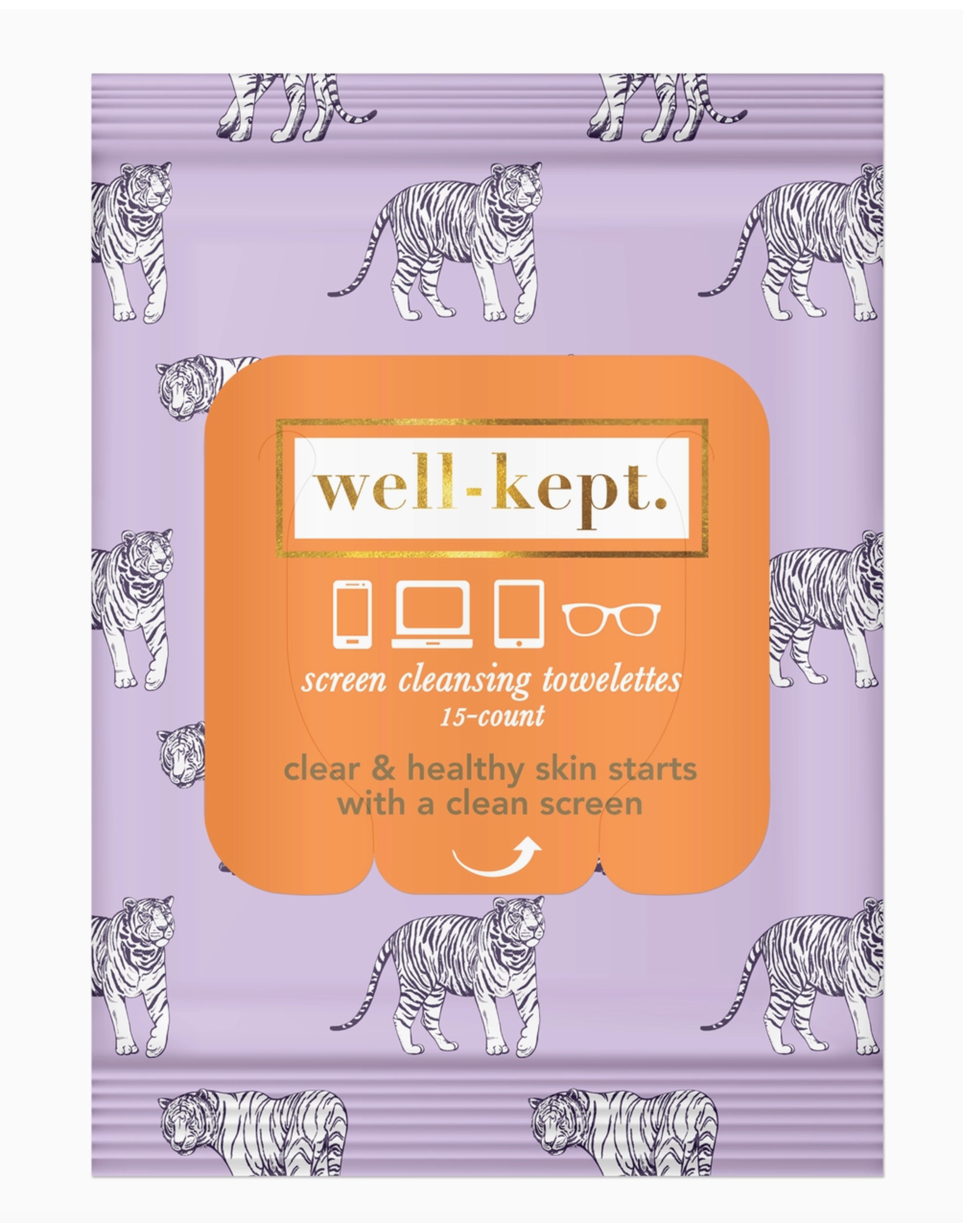 Well-Kept Screen Wipes - Pack of 15 in Purple Tiger Posse