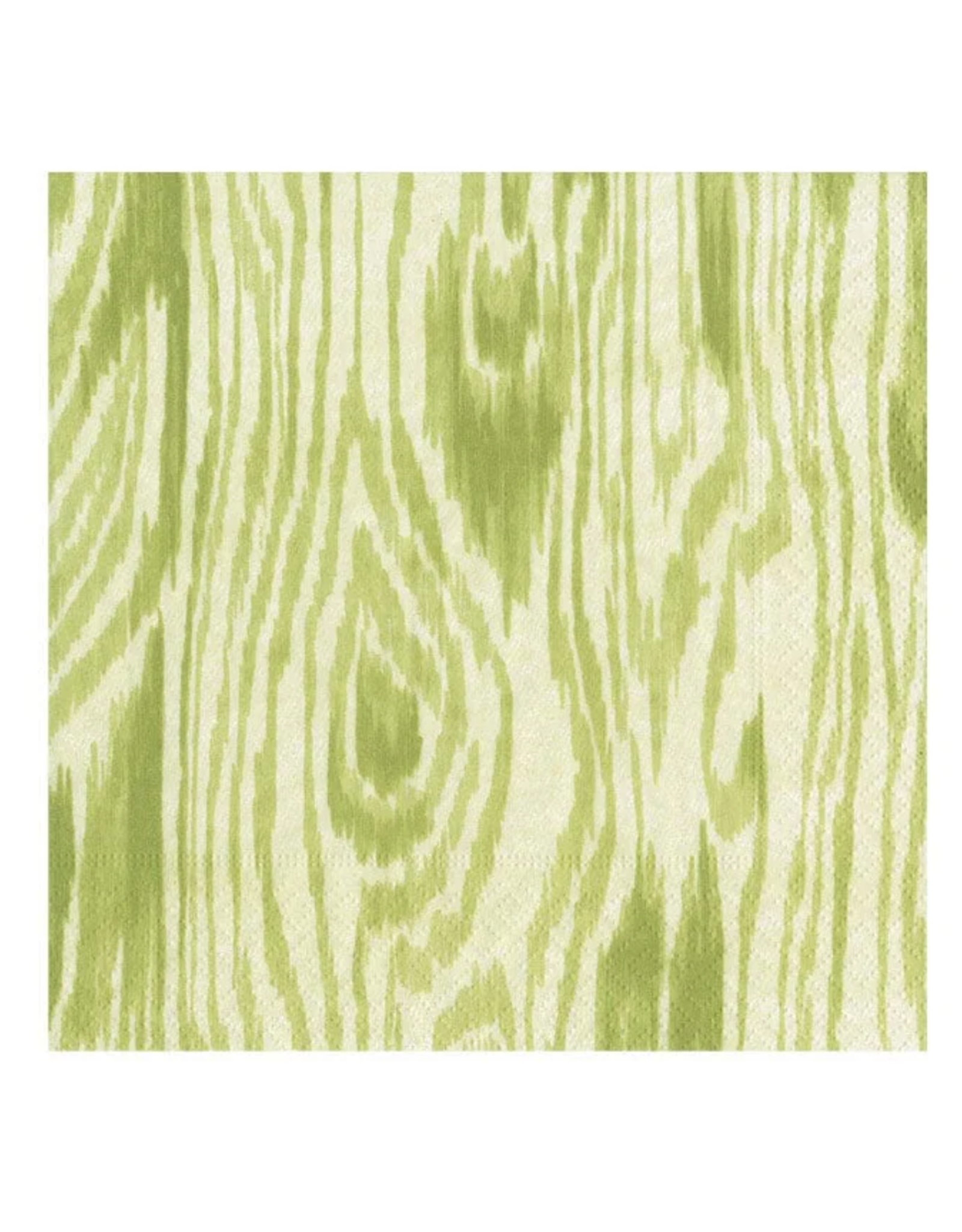 Caspari Woodgrain Moss Green Cocktail Napkin