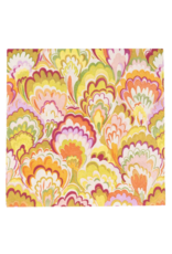 Caspari Marbled Ceramica in Raspberry & Chartreuse Cocktail Napkin