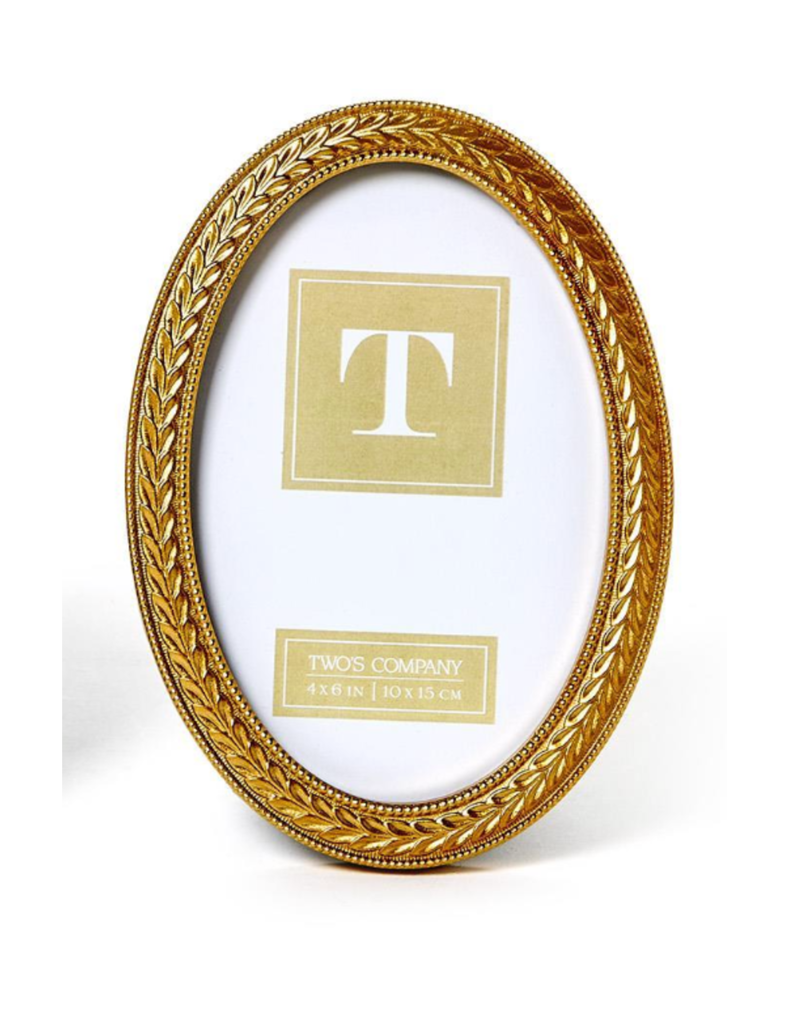 Decor Shop at Junebug Gold Laurel Wreath Oval Frame 4x6