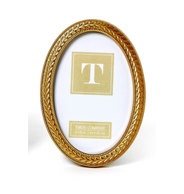 Decor Shop at Junebug Gold Laurel Wreath Oval Frame 4x6