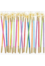 Caspari Multicolored Candles Cocktail Napkin