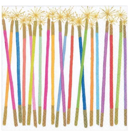 Caspari Multicolored Candles Cocktail Napkin