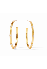 Julie Vos Crescent Stone Hoop in Cubic Zirconia by Julie Vos