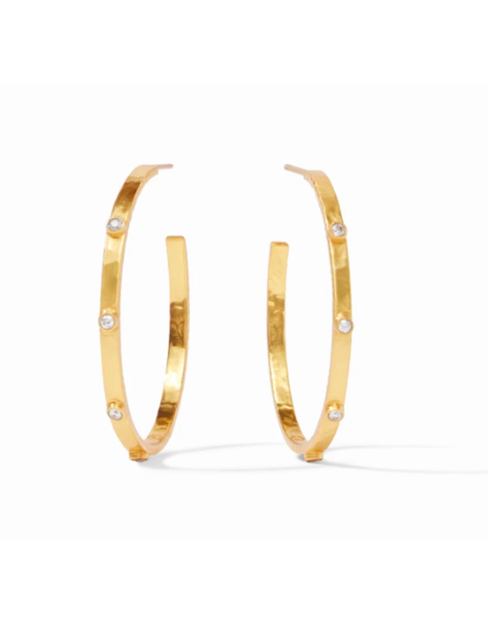 Julie Vos Crescent Stone Hoop in Cubic Zirconia by Julie Vos