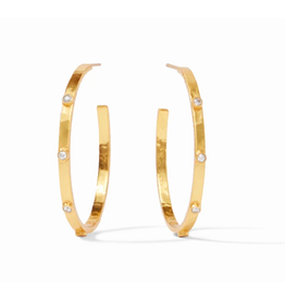 Julie Vos Crescent Stone Hoop in Cubic Zirconia by Julie Vos