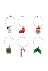 Decor Shop at Junebug Blown Glass Holiday Figurine Wine Charms - Set of 6