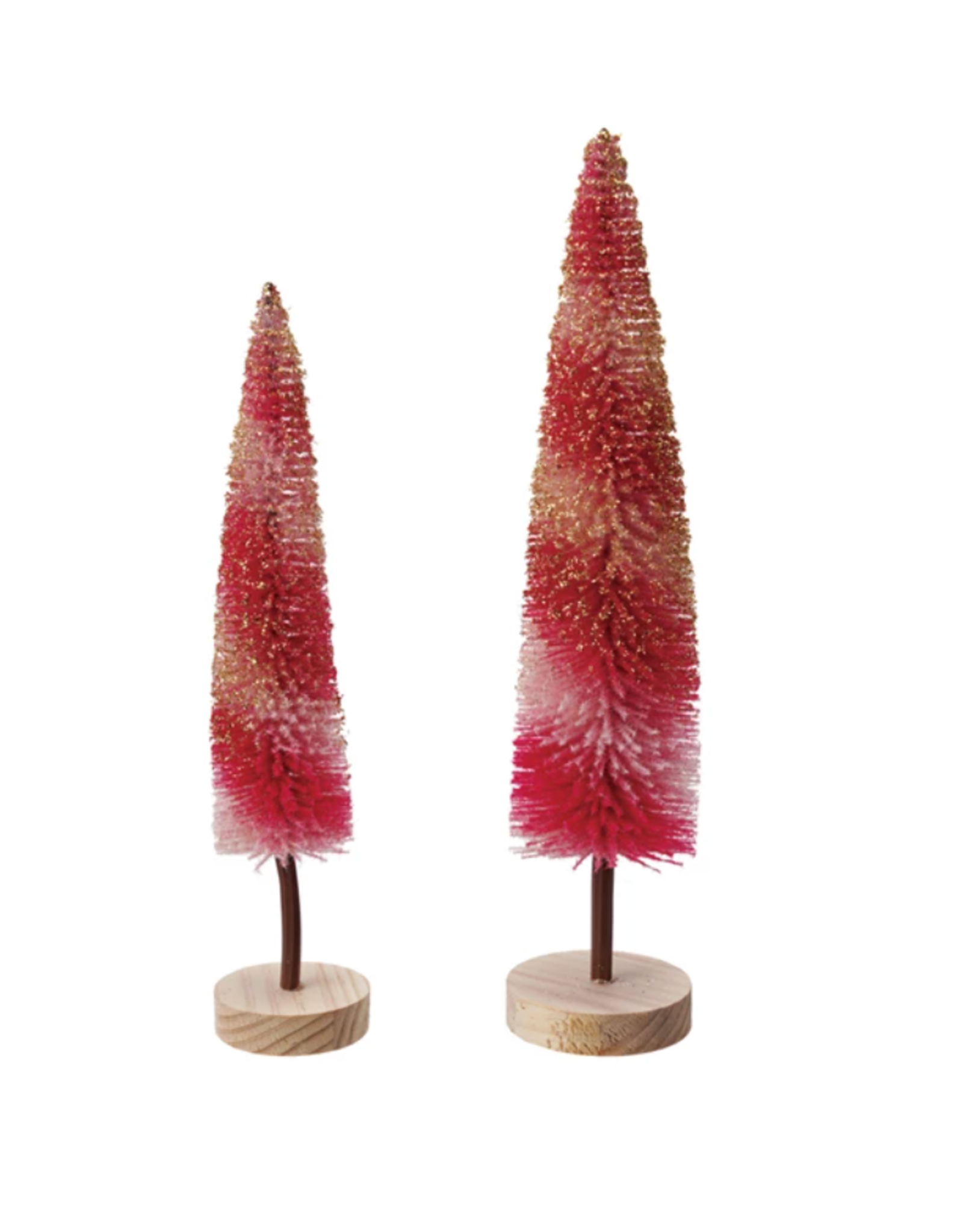 Decor Shop at Junebug 10" Striped Bottle Brush Tree in Pink & Fuchsia, Single Tree
