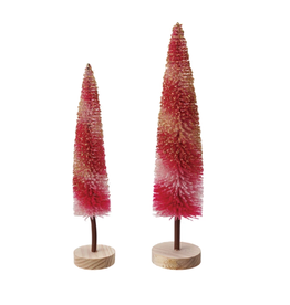 Decor Shop at Junebug 10" Striped Bottle Brush Tree in Pink & Fuchsia, Single Tree Decor Shop at Junebug 10" Striped Bottle Brush Tree in Pink & Fuchsia, Single Tree