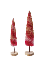 Decor Shop at Junebug 12" Striped Bottle Brush Tree in Pink & Fuchsia, Single Tree