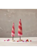 Decor Shop at Junebug 12" Striped Bottle Brush Tree in Pink & Fuchsia, Single Tree