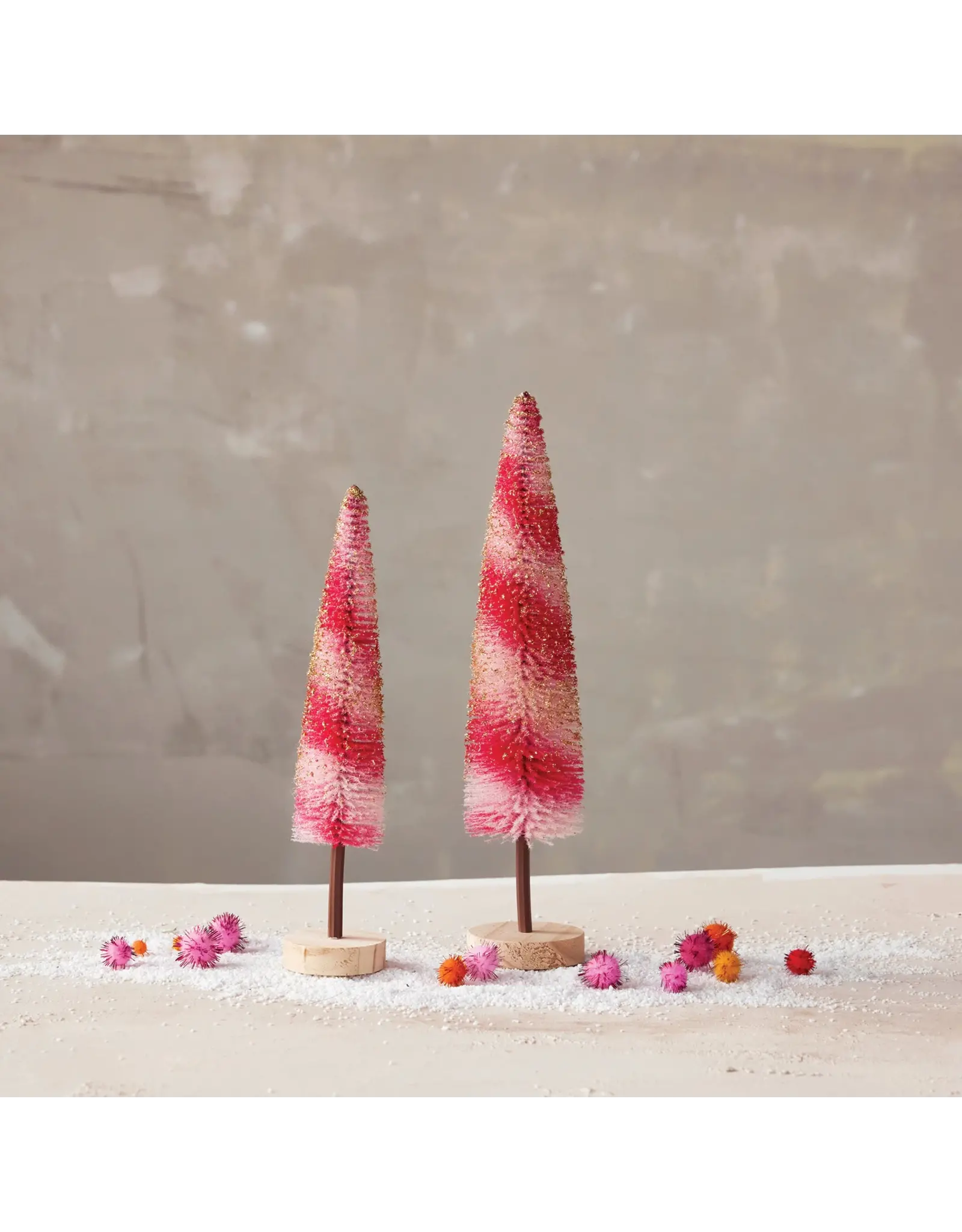 Decor Shop at Junebug 12" Striped Bottle Brush Tree in Pink & Fuchsia, Single Tree