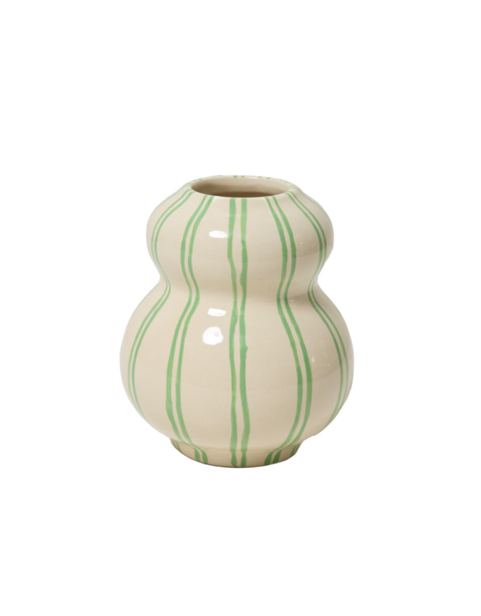 Decor Shop at Junebug Robbi Vase in Green Stripe 5.75"x 6.5"