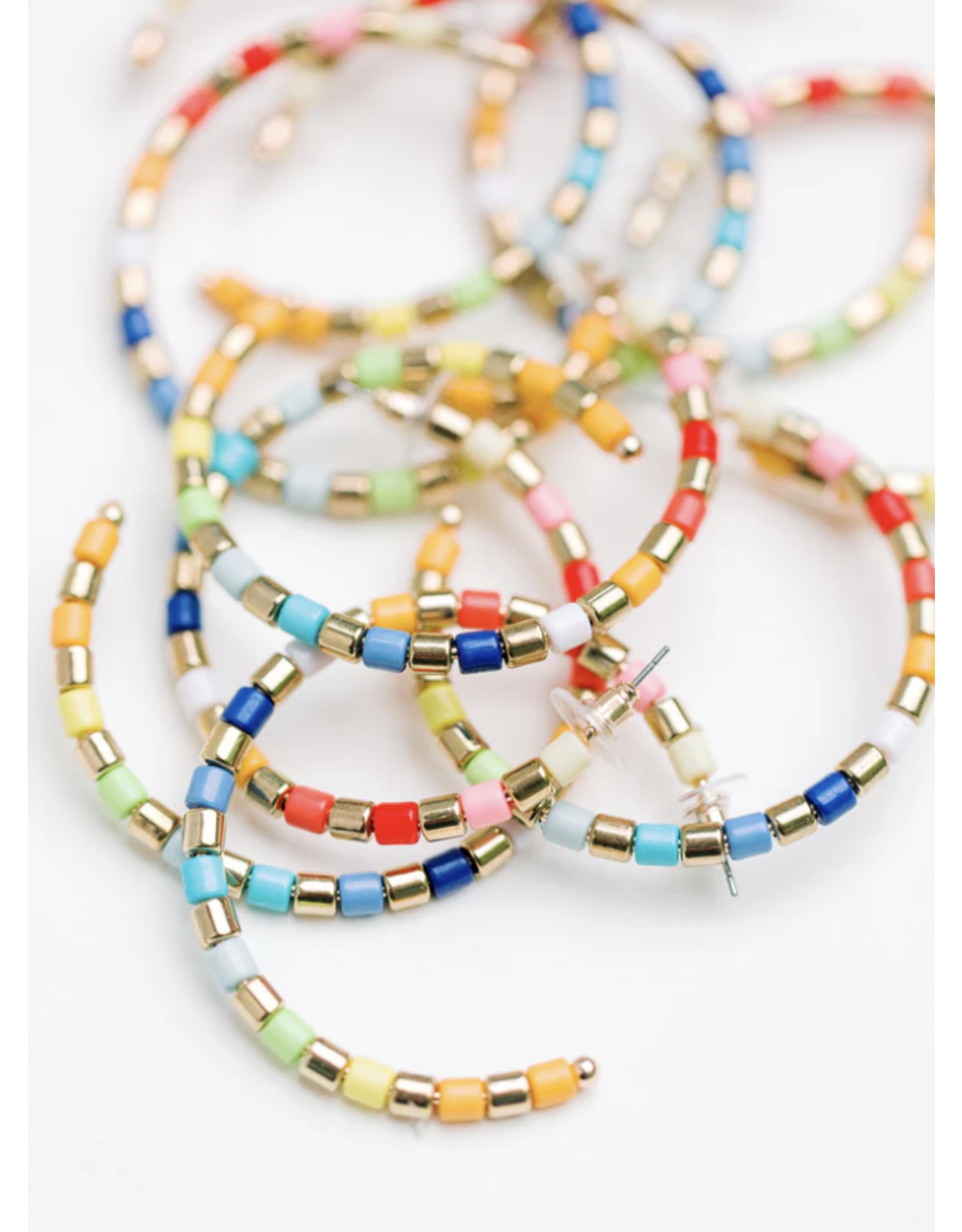 Accessories Shop at Junebug Beaded Rainbow Hoop Earrings