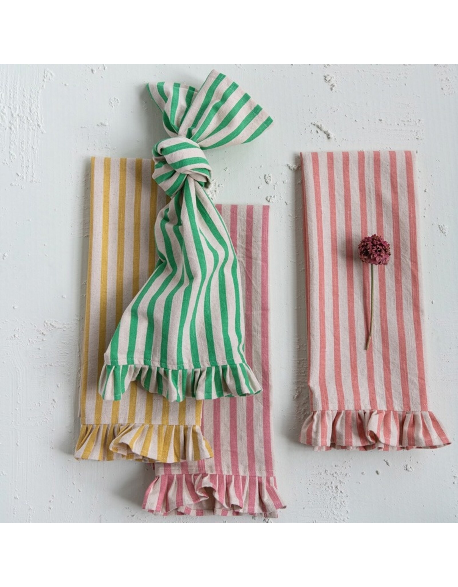 Decor Shop at Junebug Ruffle Striped Tea Towel