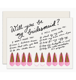 Slightly Stationery Bridesmaid Shoes Card