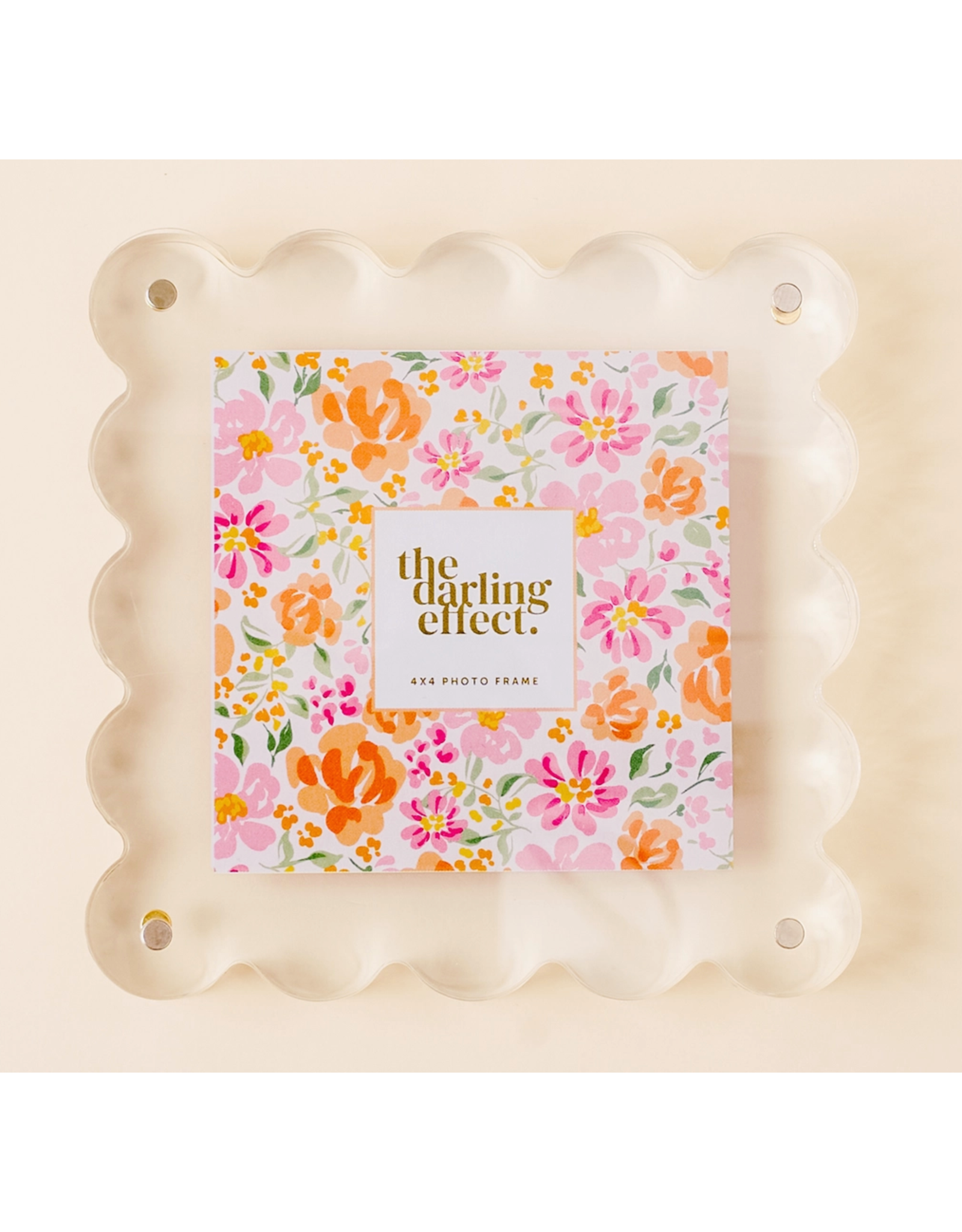 The Darling Effect Square Scalloped Acrylic 4x4  Frame in Clear