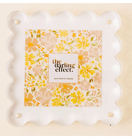 The Darling Effect Square Scalloped Acrylic 4x4  Frame in White
