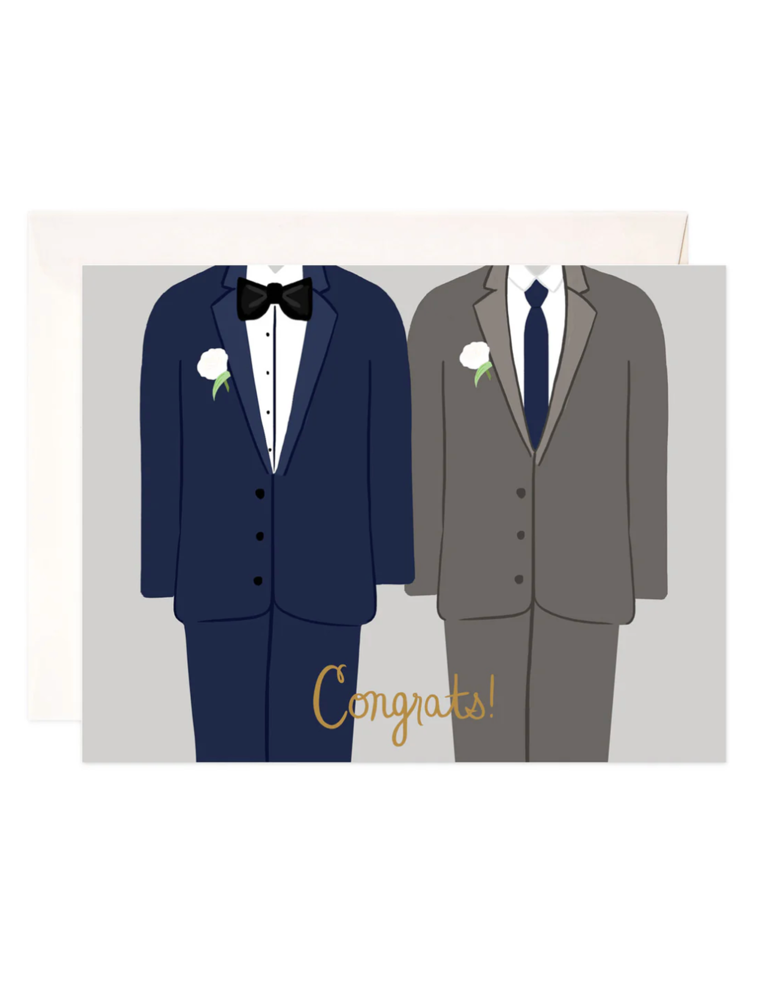 Bloomwolf Studio Grooms Congrats Wedding Card