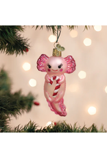 Axolotl with Candy Cane Ornament