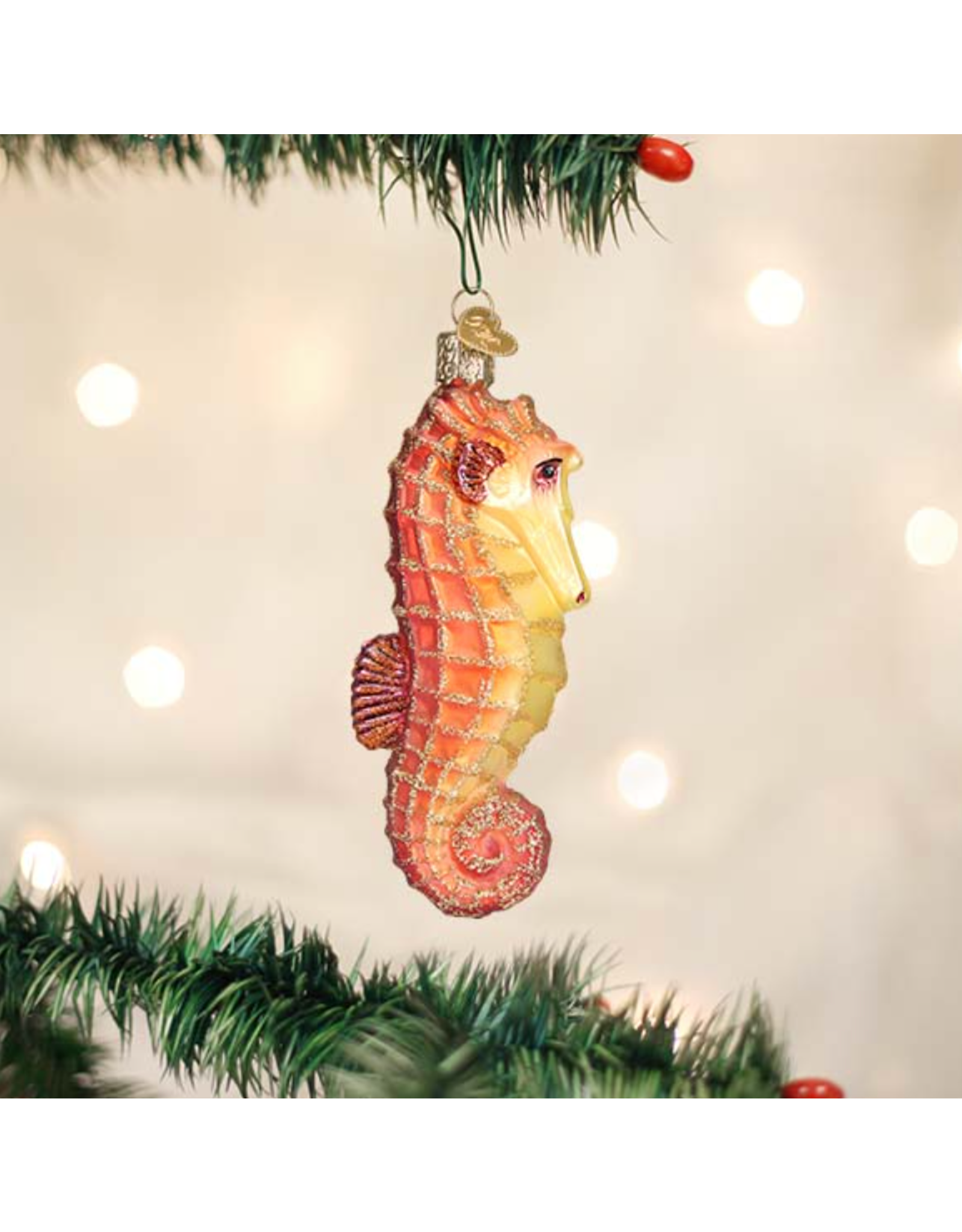 Orange Sea Horse Ornament