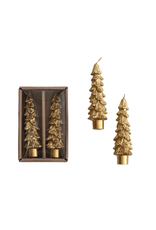 Decor Shop at Junebug Short Tree Shaped Taper Candle Set of 2 in Antique Gold