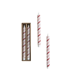 Decor Shop at Junebug Flameless LED Peppermint Taper Candles - Set of 2