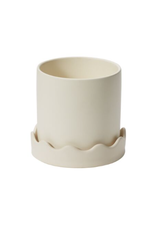 Decor Shop at Junebug Pissaro Pot with Saucer in Off White 6" x 5.75"