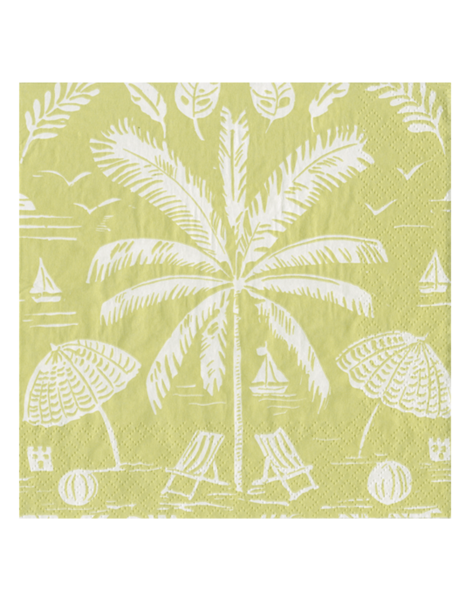 Caspari Palms and Parasols in Key Lime Cocktail Napkin