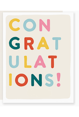 Slightly Stationery Colorful Block Letter Congratulations Card