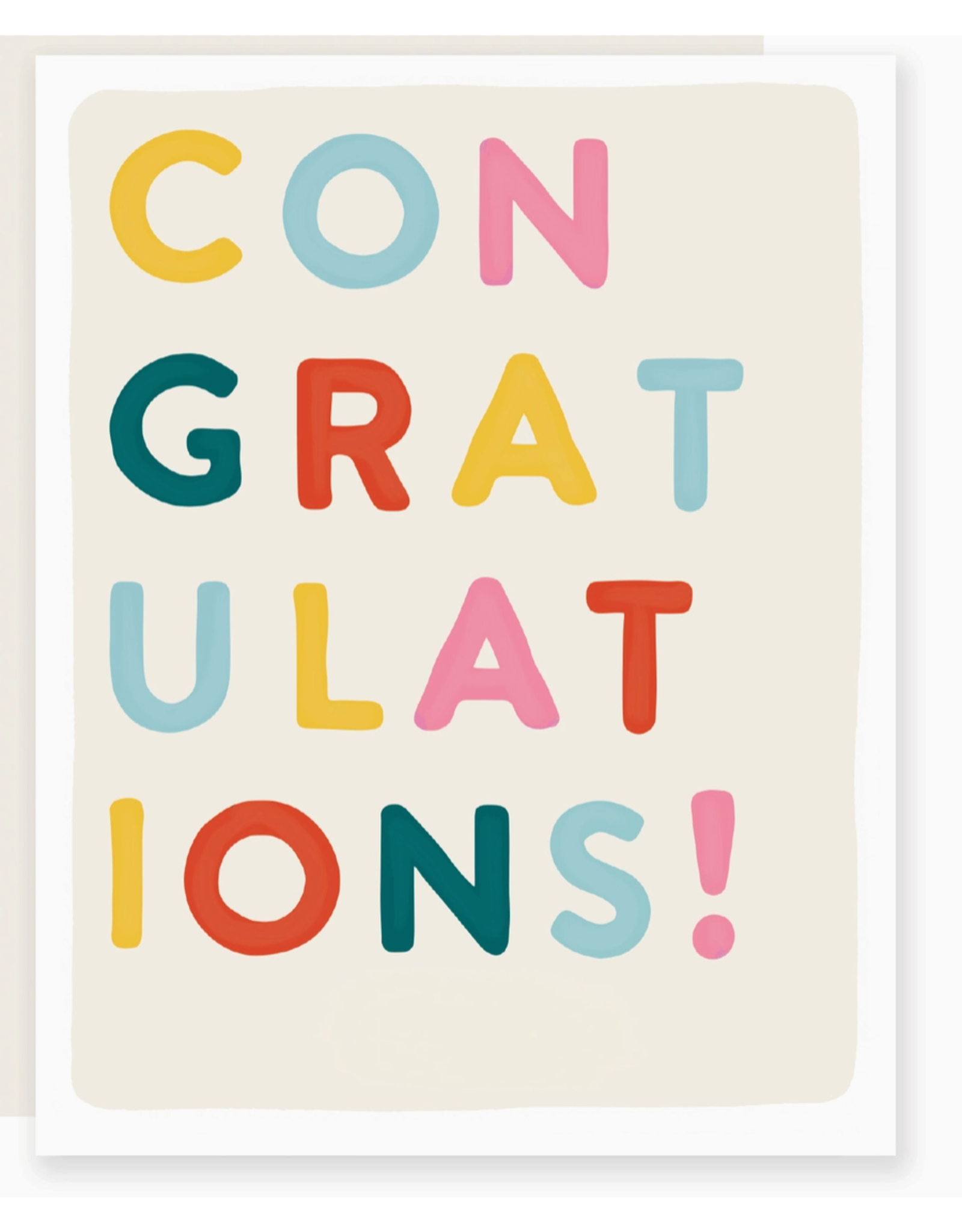 Slightly Stationery Colorful Block Letter Congratulations Card