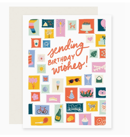 Slightly Stationery Sending Birthday Wishes Stamps Card