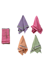 Decor Shop at Junebug 18" Square Cotton Napkins with Ric Rac Trim - Set of 4