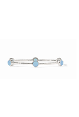 Julie Vos Milano Luxe Bangle in Silver & Chalcedony Blue by Julie Vos