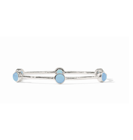 Julie Vos Milano Luxe Bangle in Silver & Chalcedony Blue by Julie Vos