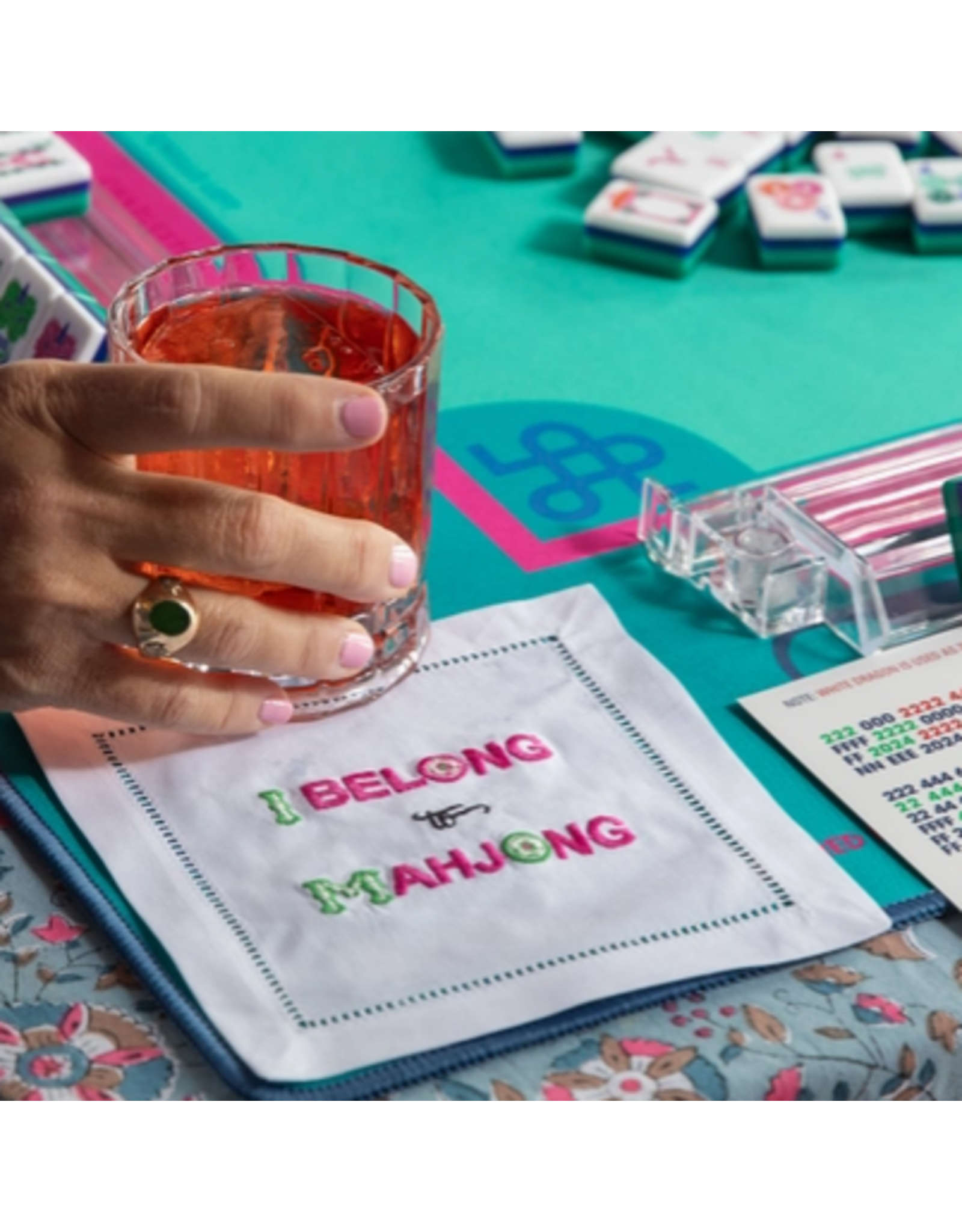 August Morgan I Belong to Mahjong Cocktail Napkin - Set of 4