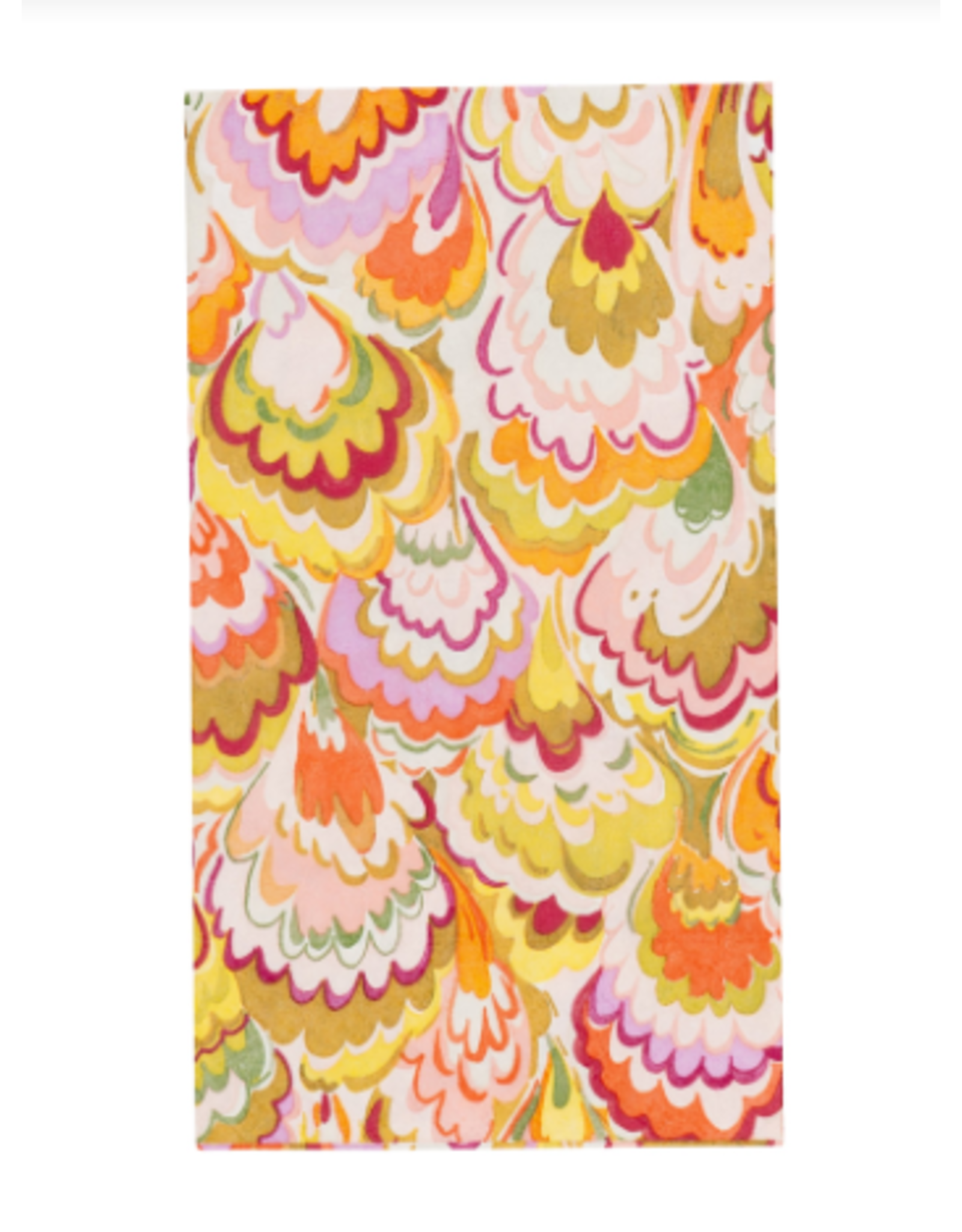 Caspari Marbled Ceramica in Raspberry & Chartreuse Guest Towel