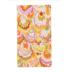 Caspari Marbled Ceramica in Raspberry & Chartreuse Guest Towel
