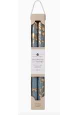 Northern Lights Taper Candle 2 Pack in Prairie Blue with Gold