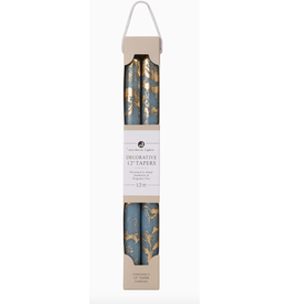 Northern Lights Taper Candle 2 Pack in Prairie Blue with Gold