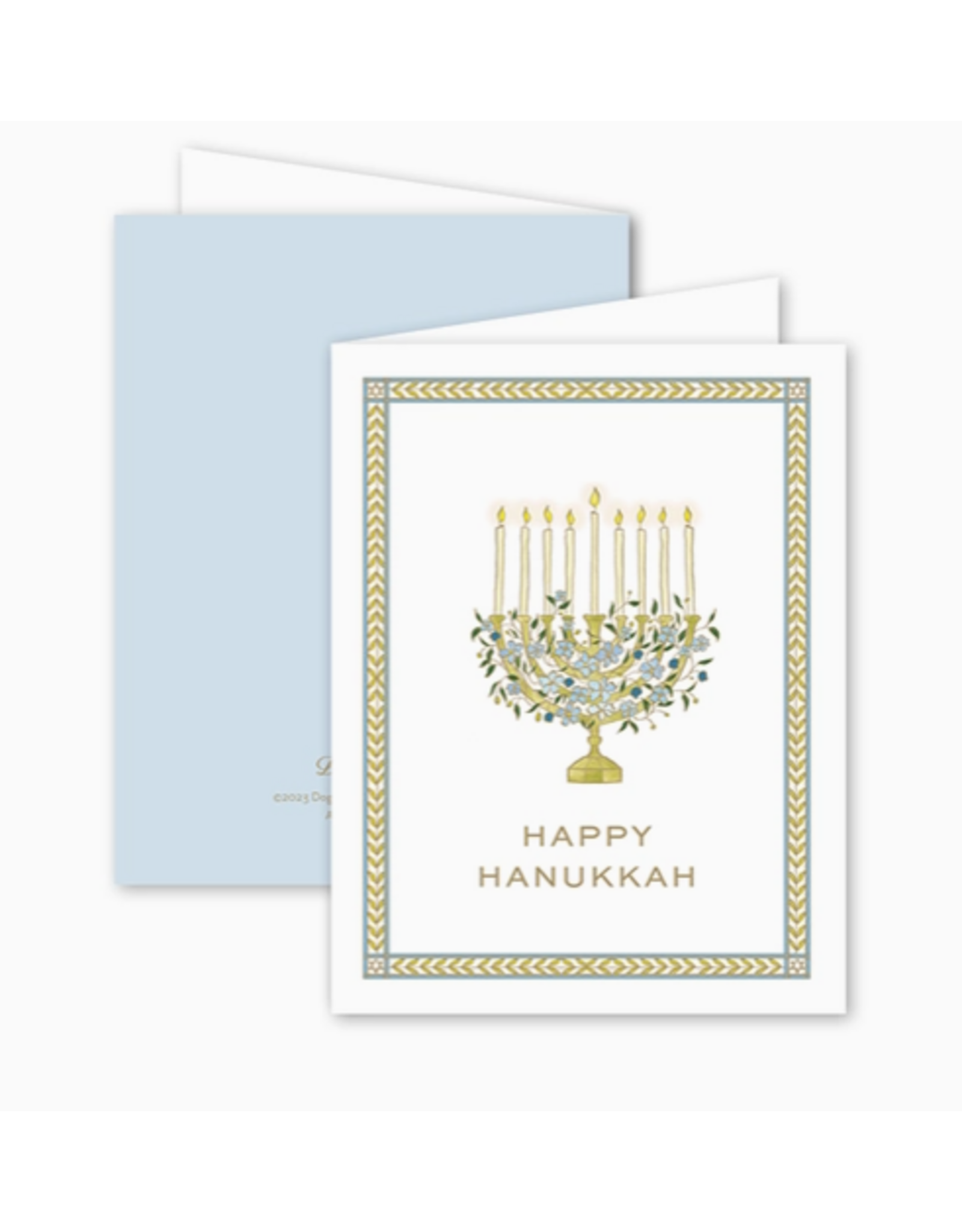 Dogwood Hill Garden of Sharon Blue Menorah Card