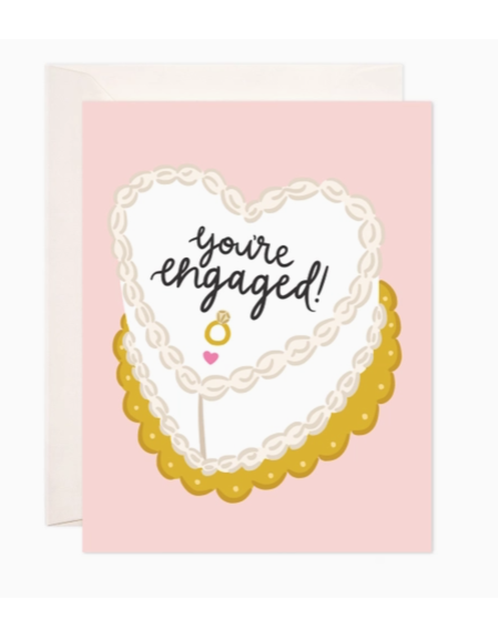 Bloomwolf Studio Engaged Cake Card