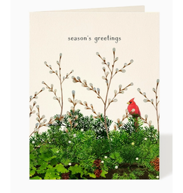 Felix Doolittle Cardinal & Evergreen Holiday Card